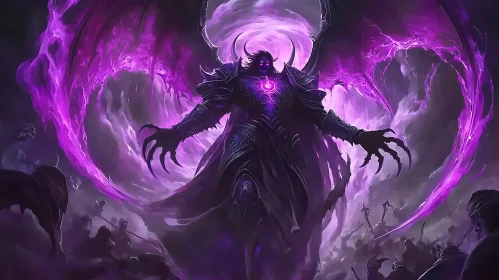 Dark Demon Warrior with Purple Vortex