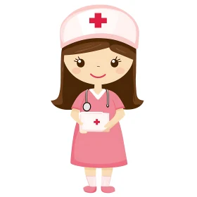 Cute Nurse Character with Medical Chart