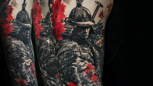 Japanese Samurai Tattoo on Arm