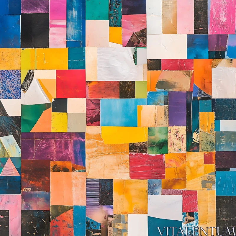 Vibrant Mosaic of Colors and Shapes AI Image