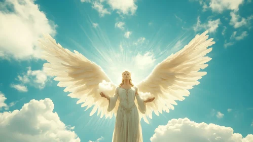 Heavenly Angel with Open Wings