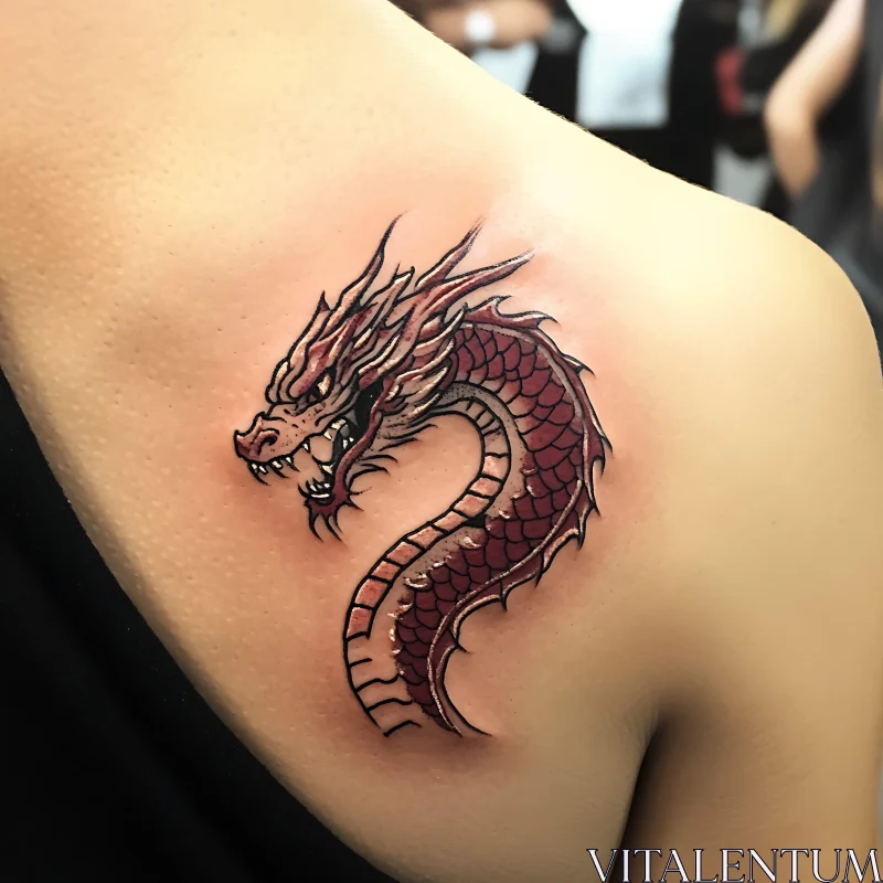 AI ART Fierce Dragon Tattoo Design