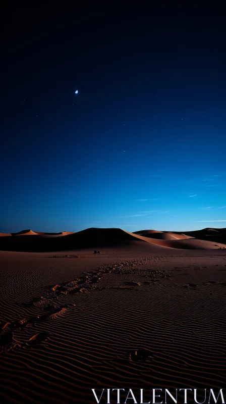 Moon Rising over Sahara Desert: Serene and Exotic Landscape AI Image