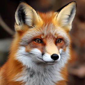Red Fox Face Close-Up