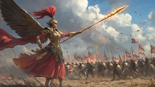 Golden Armor Warrior with Spear