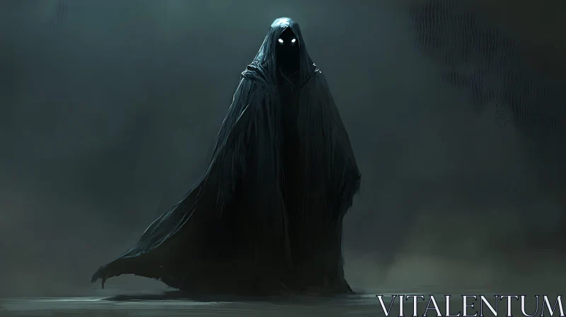 AI ART Mysterious Wraith with Glowing Eyes