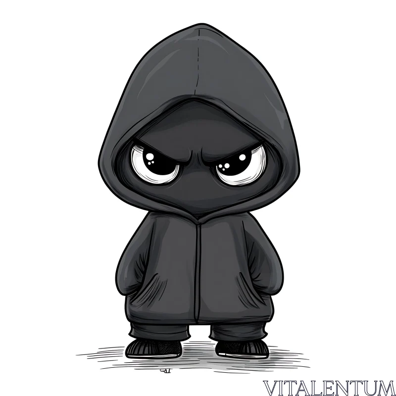 AI ART Hooded Cartoon Character with Attitude