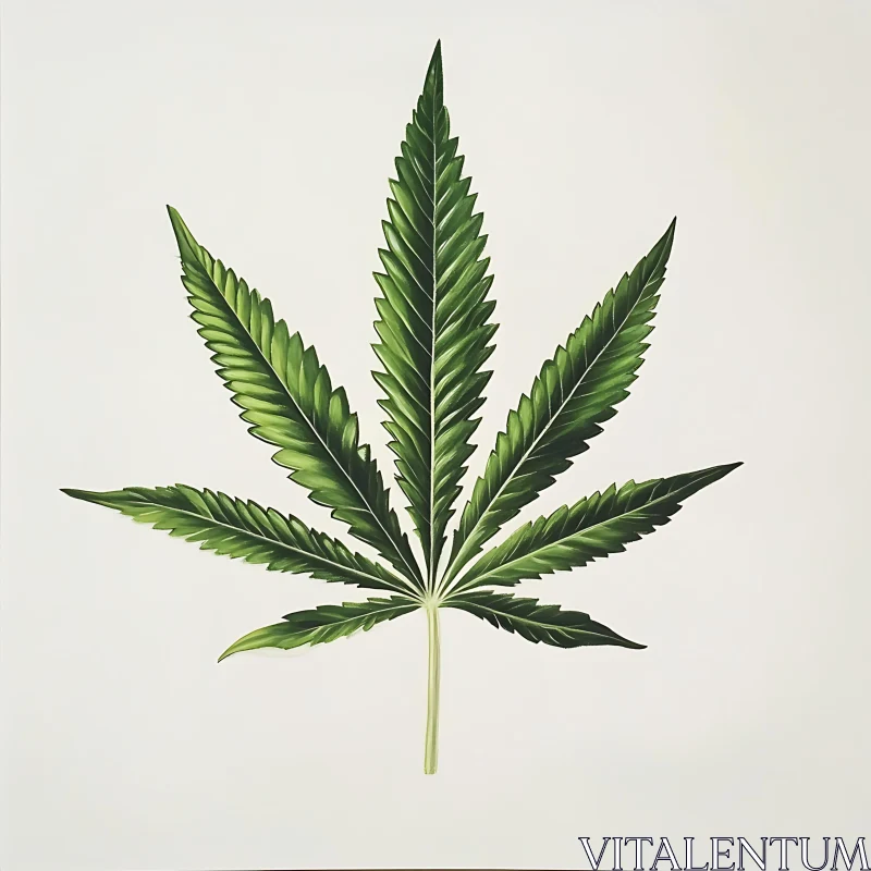 Green Cannabis Leaf Illustration AI Image