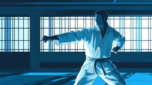 Blue Hues Karate Practice