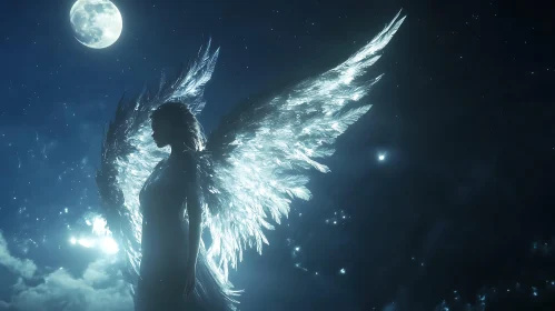 Celestial Angel with Glowing Wings
