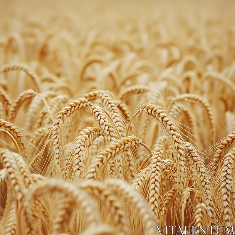 Ripe Wheat Field in Golden Sunlight AI Image