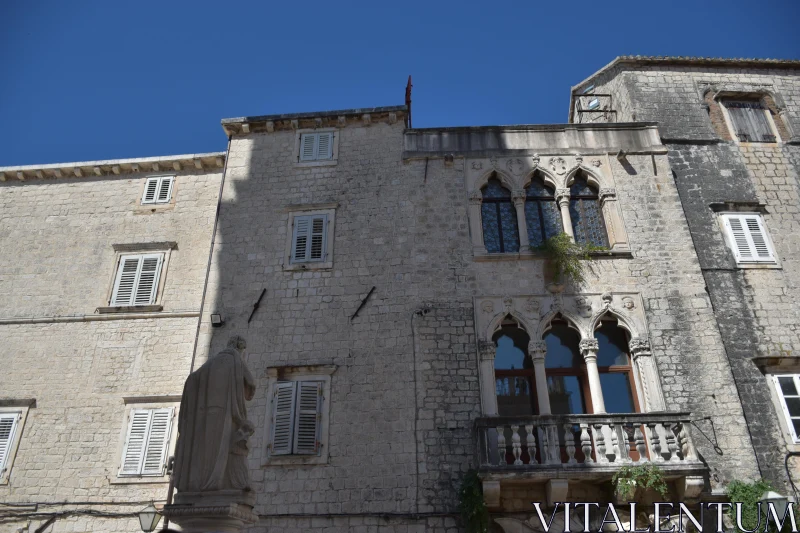 PHOTO Medieval Architecture with Gothic Windows