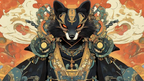 Stylized Fox with Decorative Elements