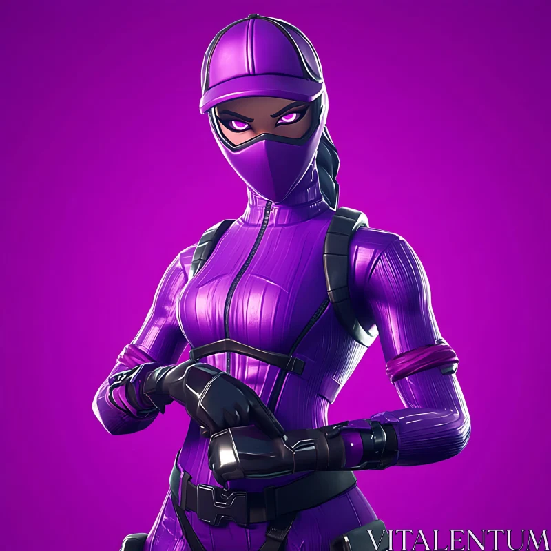 Masked Purple Character AI Image