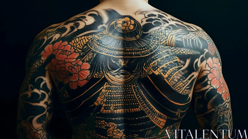 Traditional Samurai Tattoo Art AI Image