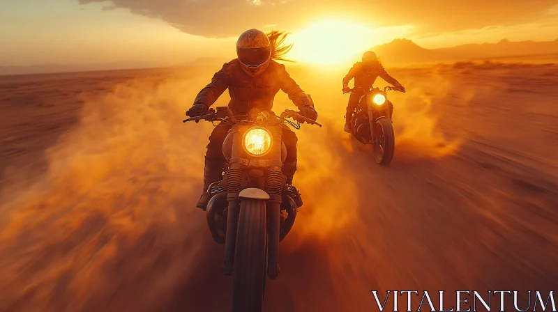 Sunset Motorcycle Adventure AI Image