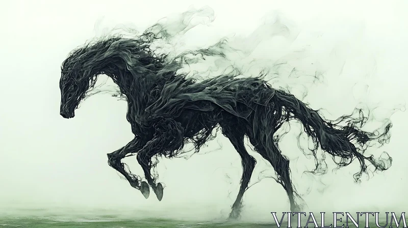 Phantom Steed: A Horse of Smoke AI Image