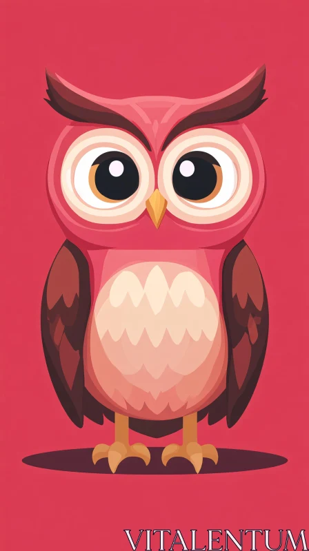 AI ART Whimsical Cartoon Owl Art