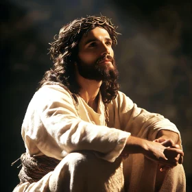 Contemplative Man in Robe