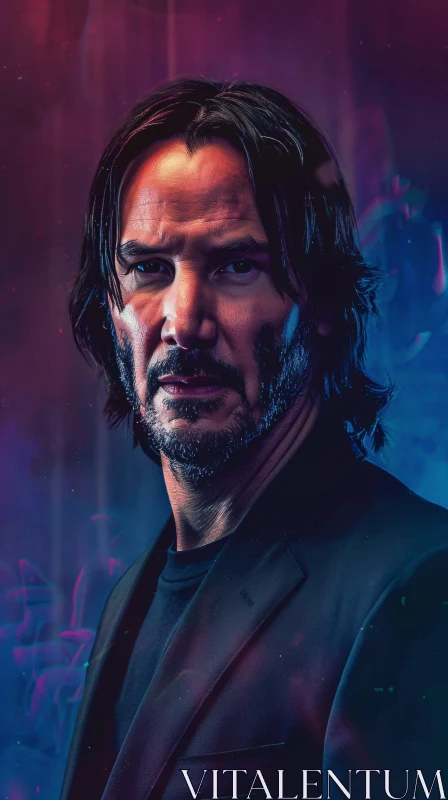 AI ART Keanu Reeves Portrait In Light and Shadows