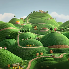 Rolling Green Hills Cartoon World Image