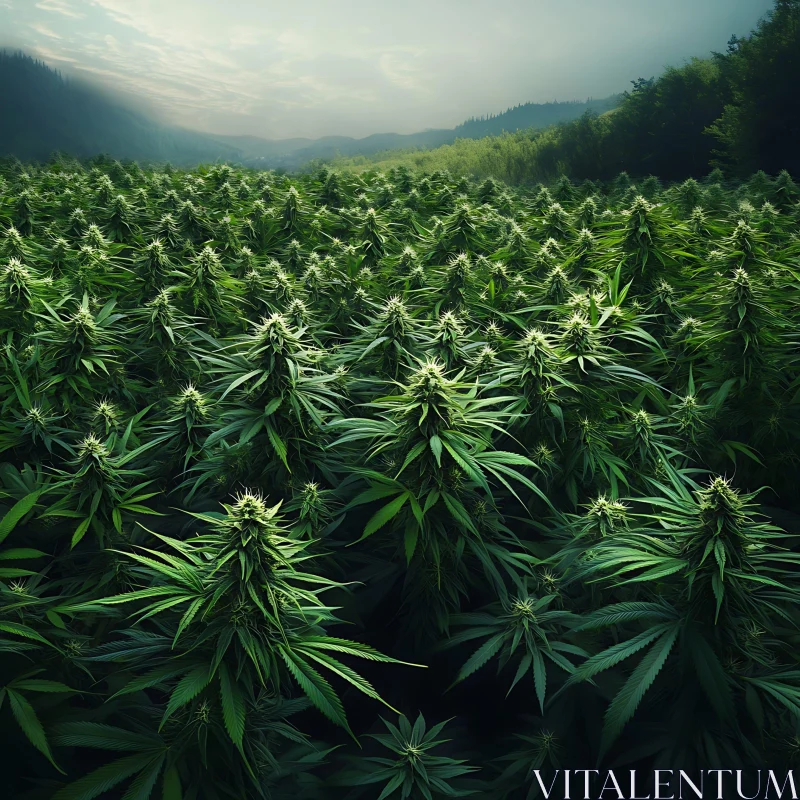 Green Cannabis Field AI Image