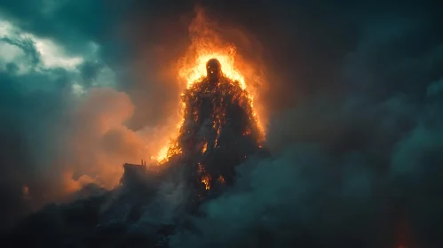 Burning Giant Amidst the Smoky Abyss