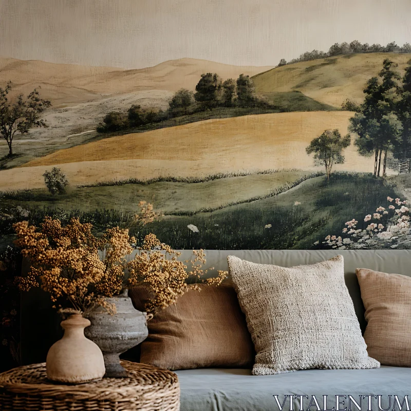 AI ART Pastoral Scene in a Cozy Interior