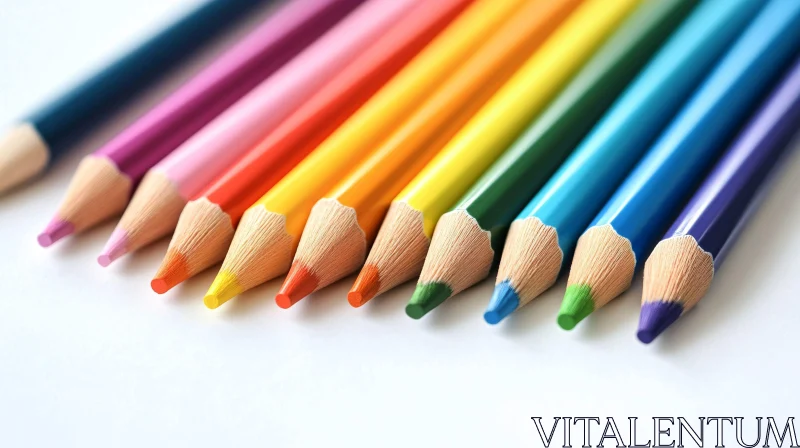 AI ART Colorful Pencils Arranged in a Row