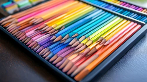 Rainbow Array of Drawing Pencils