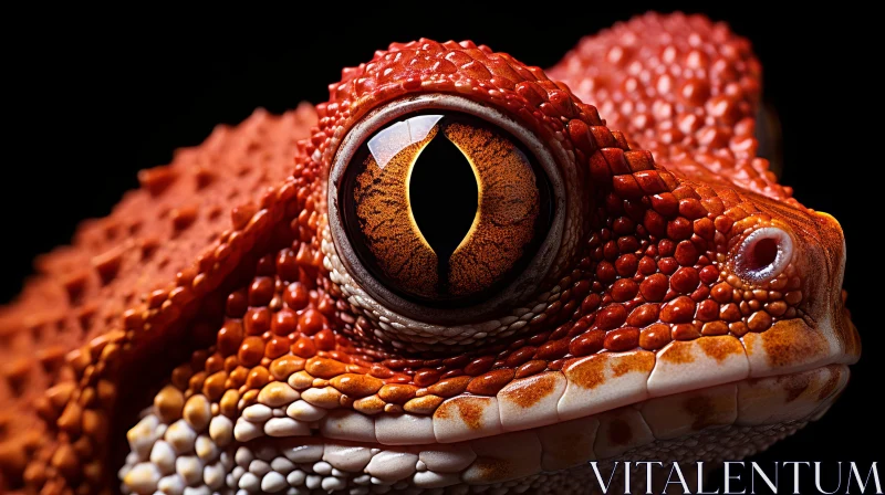 Close-up Wildlife Portraiture - Crimson-eyed Lizard AI Image