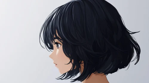 Anime Profile View: Short Haired Beauty