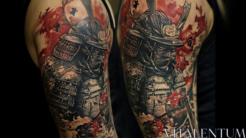 Samurai Armor Tattoo Art AI Image