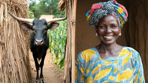 Rural Life: Woman and Cow