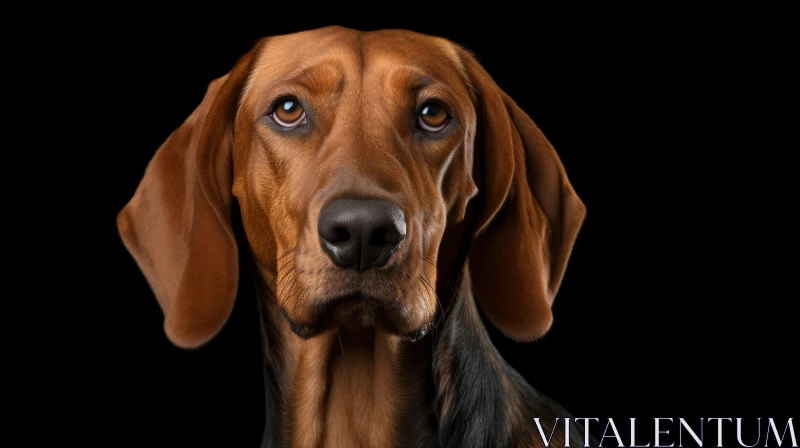 Intense and Emotive Portraiture of Hound Dogs AI Image