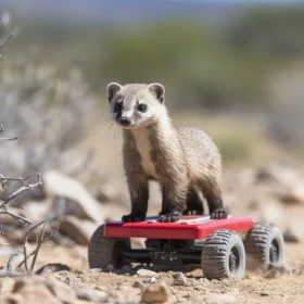 Robotic Ferret on ATV in Desert - A Vision of the Future