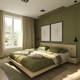 Minimalist Bedroom Interior with Natural Light