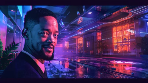 Will Smith in a Cyberpunk Night