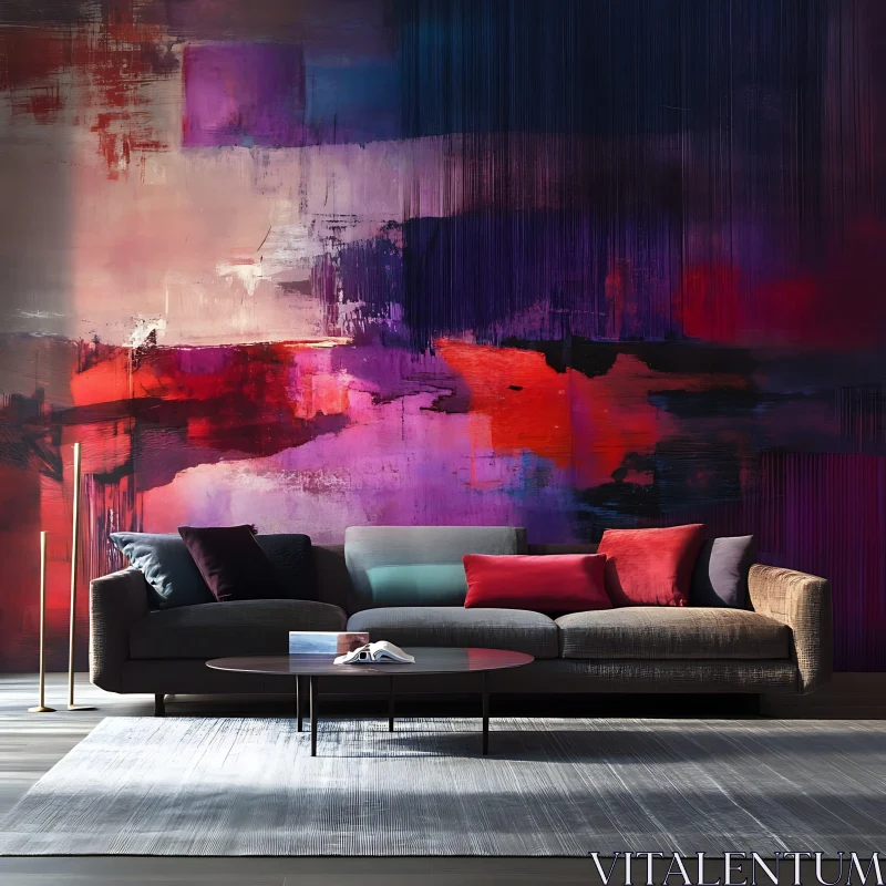 AI ART Abstract Art in Contemporary Living Space