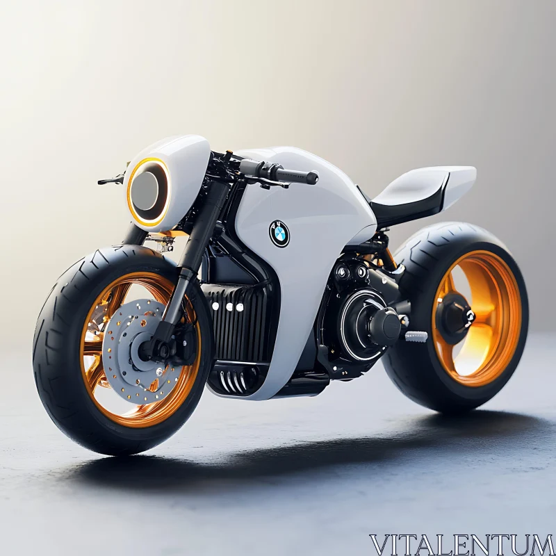 AI ART Modern Motorcycle with Gold Rims