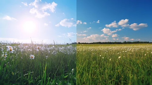 Summer field of daisies