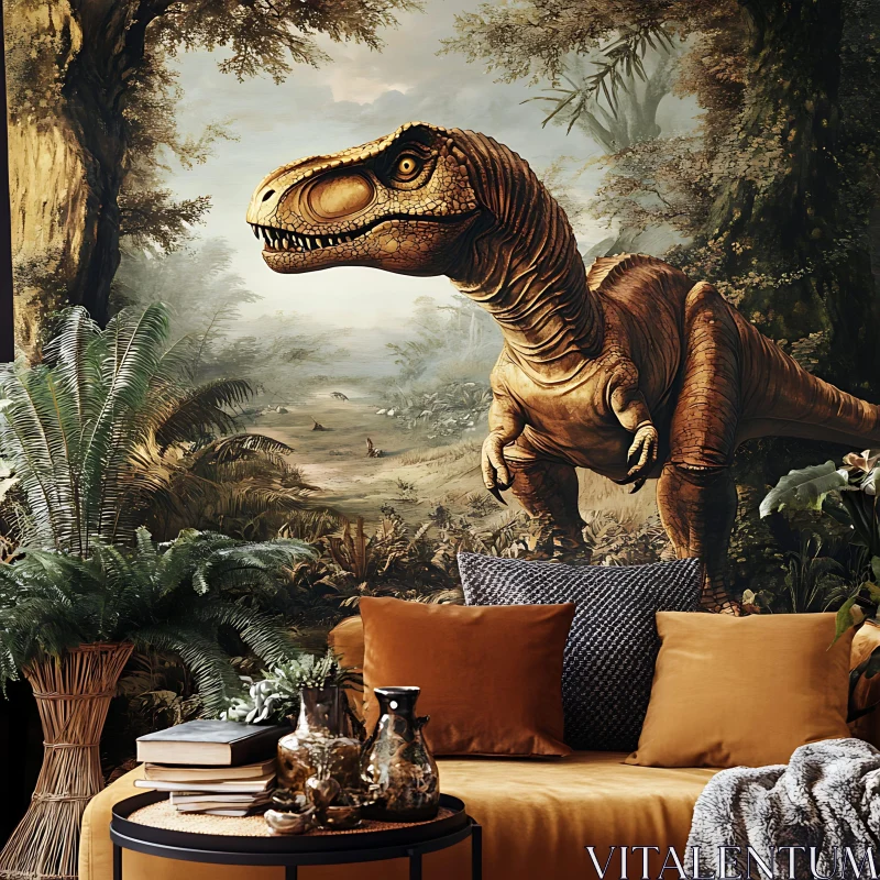 Prehistoric Art Meets Modern Home Decor AI Image