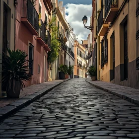 Old Town Cobblestone Street View