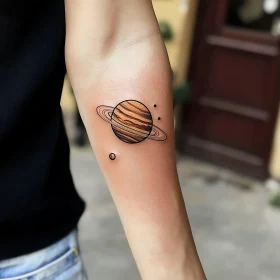 Saturn Tattoo Design on Arm