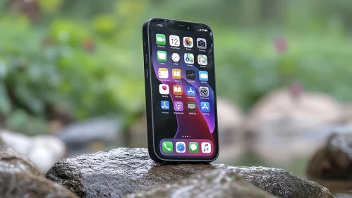 Mobile Phone Displayed on Stone