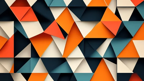 Vibrant Triangular Patterns in Abstract Design