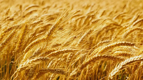 Ripe Wheat Stalks in Summer Field