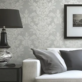 Stylish Interior with Patterned Wallpaper