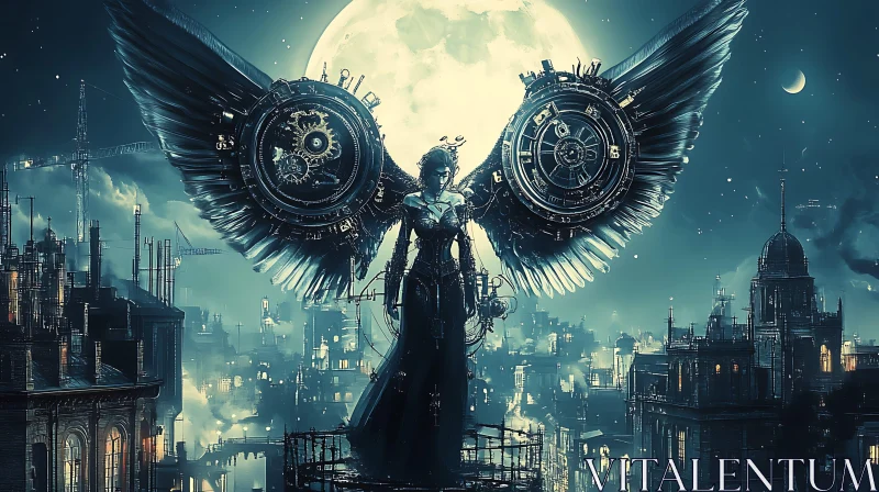 AI ART Clockwork Angel Cityscape