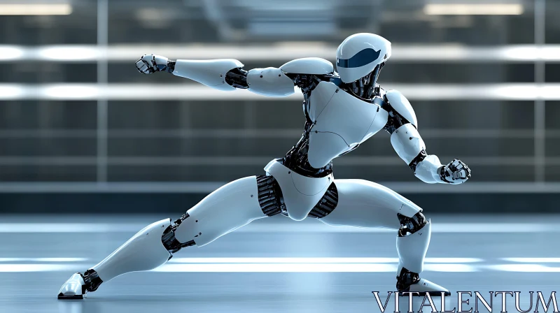 AI ART Robot in Fighting Pose